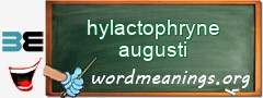 WordMeaning blackboard for hylactophryne augusti